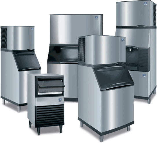 Five industrial ice machines