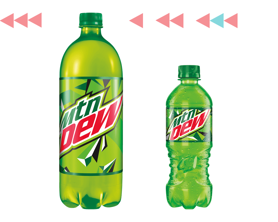 Two bottles of Mountain Dew